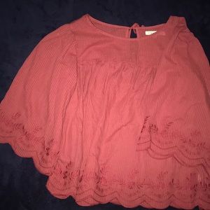 Red peasant blouse